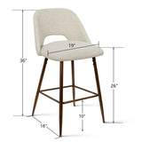 Edwin 26" Modern Upholstered Counter Stool (Set of 2)