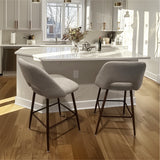 Edwin 26" Modern Upholstered Counter Stool (Set of 3)