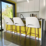 Edwin Boucle Upholstered Counter Stool (Set of 3)