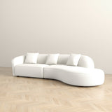Elijah Beige Japandi Style Curvy Sectional Sofa 126"