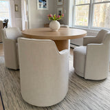 Yisa Modern Swivel Linen Upholstered Dining Chair (Set of 2)