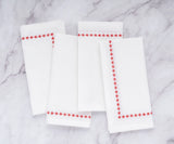 Snowflake Napkins - Red Embroidered