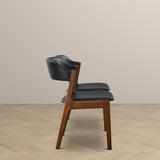 Enzo Black Leather Dining Chair (Set Of 2)