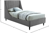Eva Velvet Contemporary Bed with Wingback Headboard, Deep Tufting & Stylish Black Wood Legs