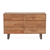 Aspen 58" Six Drawer Dresser in Smoked Acacia