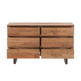Aspen 58" Six Drawer Dresser in Smoked Acacia