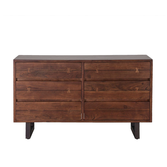 Aspen 58" Six Drawer Dresser in Walnut