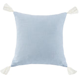Square Washed Linen Tassel Pillow