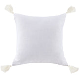 Square Washed Linen Tassel Pillow