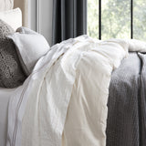 Hera Washed Linen Flange Bedding Set