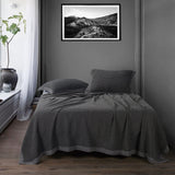 Stonewashed Cotton Waffle Weave Coverlet