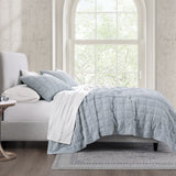 Stella Faux Silk Velvet Double Box Stitch Quilt Set