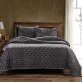 Stella Faux Silk Velvet Pintuck Quilt