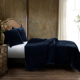 Stella Faux Silk Velvet Pintuck Quilt