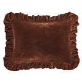 Stella Faux Silk Velvet Ruffled Dutch Euro Pillow