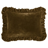 Stella Faux Silk Velvet Ruffled Dutch Euro Pillow