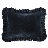 Stella Faux Silk Velvet Ruffled Dutch Euro Pillow