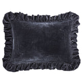 Stella Faux Silk Velvet Ruffled Dutch Euro Pillow