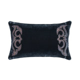 Stella Boot Stitch Faux Silk Velvet Lumbar Pillow