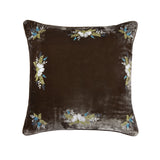Stella Western Floral Embroidered Silk Velvet Pillow