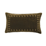 Stella Faux Silk Velvet Embroidered Lumbar Pillow