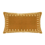 Stella Faux Silk Velvet Embroidered Lumbar Pillow