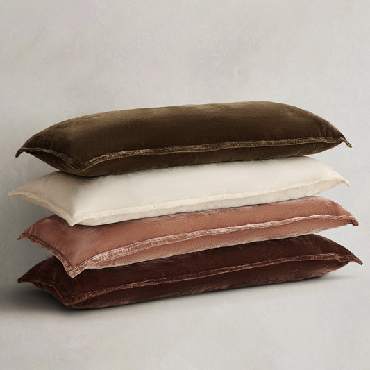 Stella Faux Silk Velvet Long Lumbar Pillow