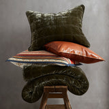 Stella Faux Silk Velvet Double Box Stitch Throw