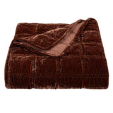 Stella Faux Silk Velvet Double Box Stitch Throw