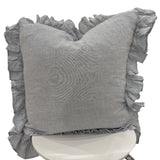 100% French Flax Linen Ruffled Euro Sham
