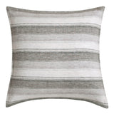 100% French Flax Linen Variegated Stripe Euro Sham, Charcoal