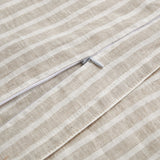 100% French Flax Linen Railroad Stripe Duvet Cover Set