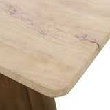 Breton 72" Console Table with Travertine Top in Walnut
