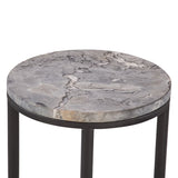 Calico 14" Side Table in Gray Septarian with Iron Base