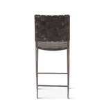 Copenhagen 17" Counter Chair in Black Buffalo Leather and Iron