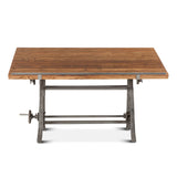Industrial Loft 62" Adjustable Drafting Desk in Natural
