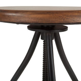 Industrial Loft 13" Adjustable Stool in Walnut