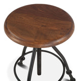 Industrial Loft 13" Adjustable Stool in Walnut