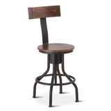 Industrial Modern 15" Adjustable Stool in Walnut