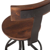 Industrial Modern 15" Adjustable Stool in Walnut