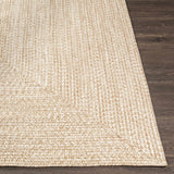 Cream Braided Faux Jute Outdoor Rug