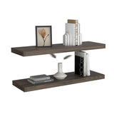 TUHOME Ecco 31.5-Inch Floating Shelves Set of Two with Hidden Brackets, Modern Wall-Mounted Shelves for Bedroom, Bathroom or Living Room Décor, Minimalist Display and Storage Solution for Books, Photos and Accessories