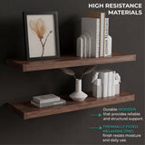 TUHOME Ecco 31.5-Inch Floating Shelves Set of Two with Hidden Brackets, Modern Wall-Mounted Shelves for Bedroom, Bathroom or Living Room Décor, Minimalist Display and Storage Solution for Books, Photos and Accessories