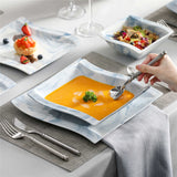 Flora Marble Grey 26 Piece Dinnerware Set