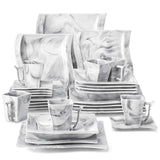 Flora Marble Pink 30 Piece Dinnerware Set