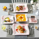 Flora Marble Blue 30 Piece Dinnerware Set