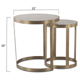 Michaelangelo 22" Nesting Side Tables with White Marble Top