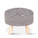 Marrakech 24" Upholstered Accent Stool in Handloom Durry