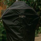 INGRILL Medium Smoker Cover – Weather-Resistant Waterproof Black Canvas Cover with Bottom Straps, Secure Outdoor Protection for Barrel Smokers