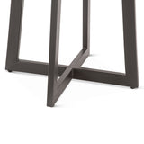 Salerno 48" Round Dining in Smoked Acacia and Iron